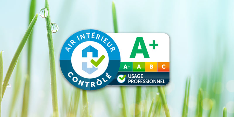 Green Care label Air int�rieur Contr�l� A+